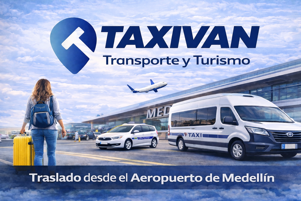 Vehículo Taxivan en un trayecto hacia el aeropuerto